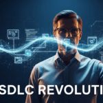 Strategic visualization of Generative AI transforming the structured phases of the Software Development Lifecycle for maximum efficiency and security.