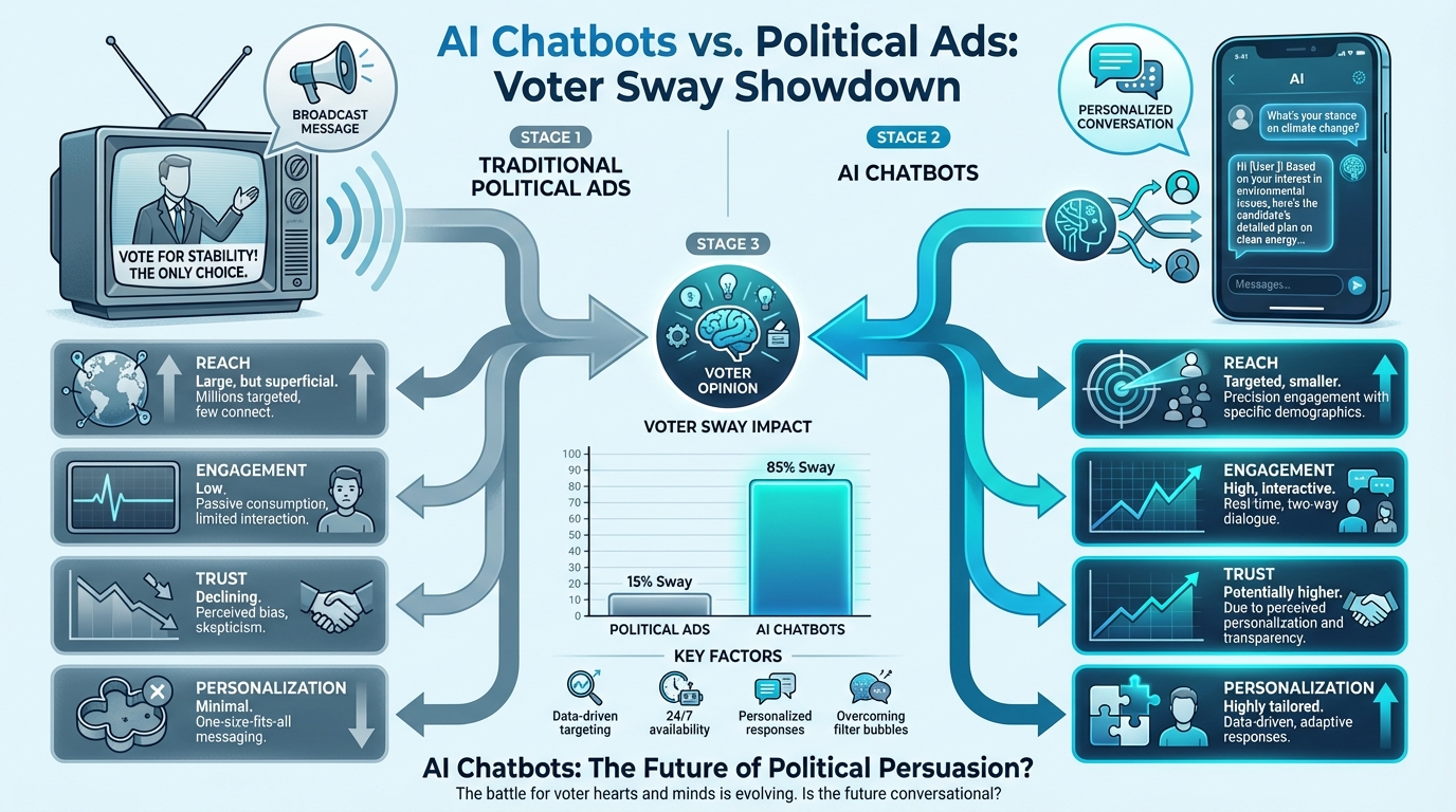 7+ Urgent Insights: AI chatbots can sway voters better than political advertisements - A Strategic CTO's Take 2 tisankan AI chatbots can sway voters better than political advertisements Infographic