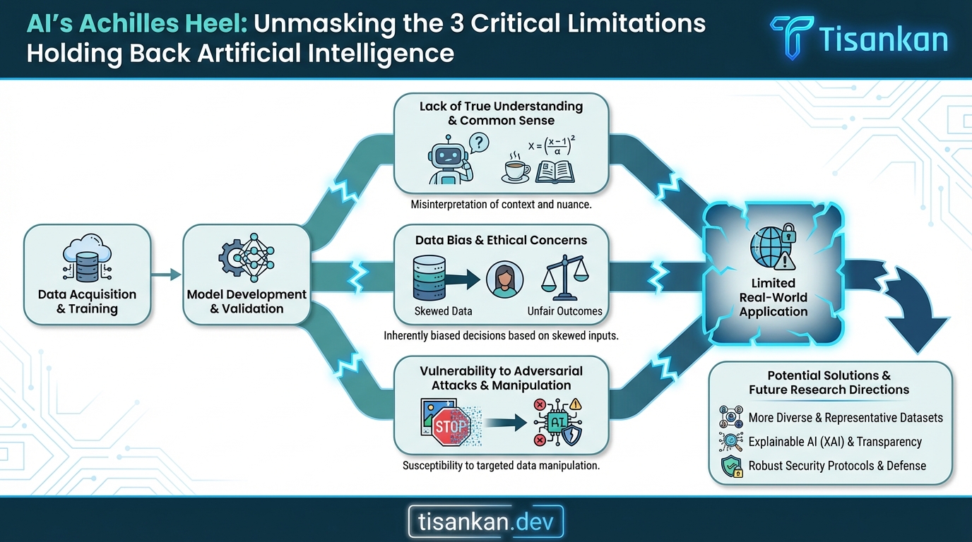 Unmasking AI's Achilles Heel: 3 Critical Limitations Holding Back Artificial Intelligence 2 tisankan AI's Achilles Heel Infographic