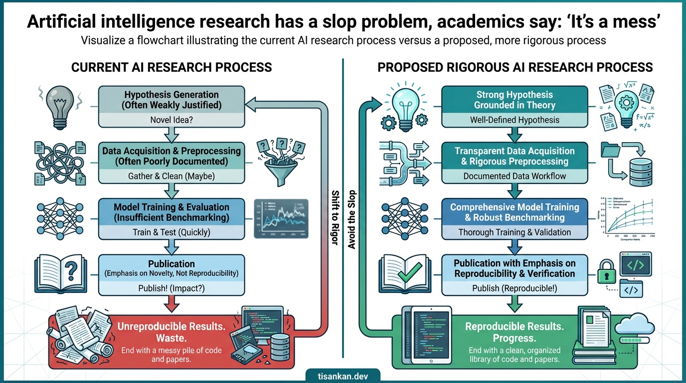7 Urgent Warnings: Artificial intelligence research has a slop problem, academics say: ‘It’s a mess’ 2 tisankan Artificial intelligence research has a slop problem, academics say: ‘It’s a mess’ Infographic