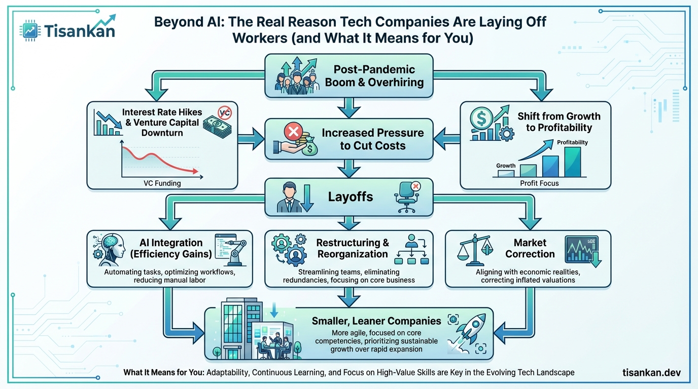 Beyond the Hype: The Real Reason Tech Companies Are Laying Off Workers 2 tisankan Beyond AI: The Real Reason Tech Companies Are Laying Off Workers (and What It Means for You) Infographic