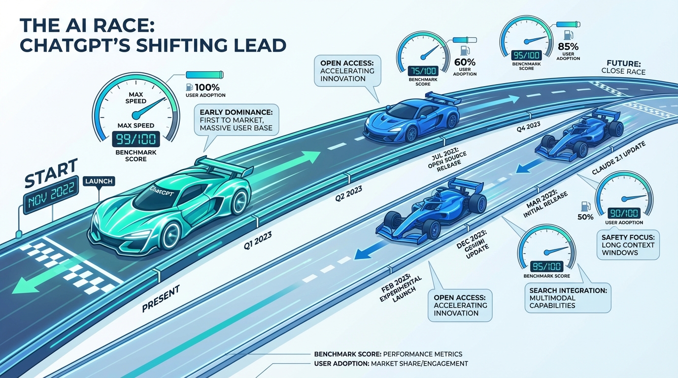 11 Expert Strategies for ChatGPT started the AI race. Now its lead is looking shaky. - The Washington Post Dominance in 2025 2 tisankan ChatGPT started the AI race. Now its lead is looking shaky. - The Washington Post Infographic