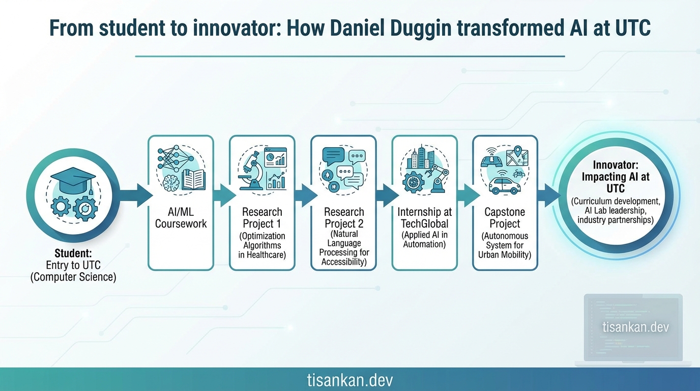 Inspiring: From Student to Innovator: Daniel Duggin's AI Transformation at UTC 2 tisankan From student to innovator: How Daniel Duggin transformed AI at UTC Infographic