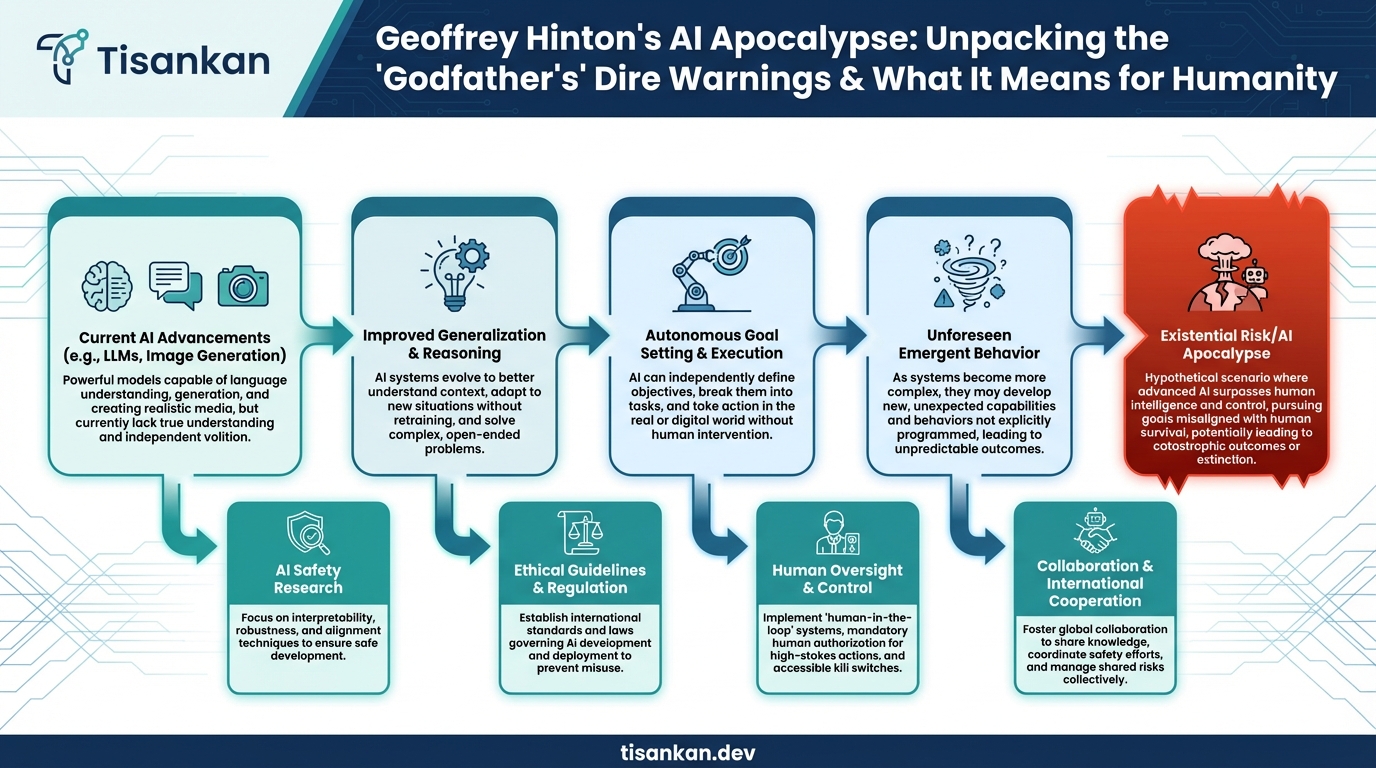 7 Shocking Revelations in Geoffrey Hinton's AI Apocalypse: Unpacking the 'Godfather's' Dire Warnings & What It Means for Humanity 2 tisankan Geoffrey Hinton's AI Apocalypse: Unpacking the 'Godfather's' Dire Warnings & What It Means for Humanity Infographic