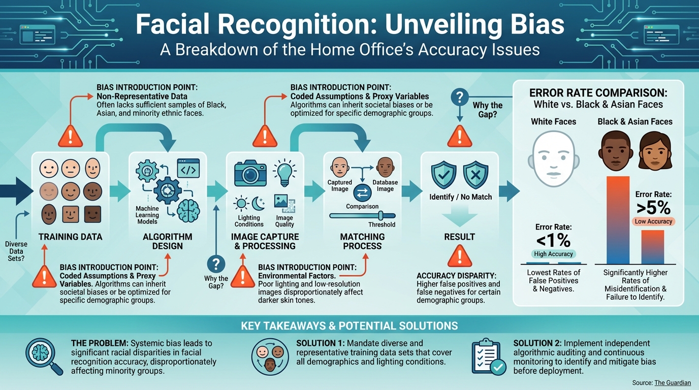 9 Critical Takeaways: Home Office admits facial recognition tech issue with black and Asian subjects - The Guardian Exposed 2 tisankan Home Office admits facial recognition tech issue with black and Asian subjects - The Guardian Infographic