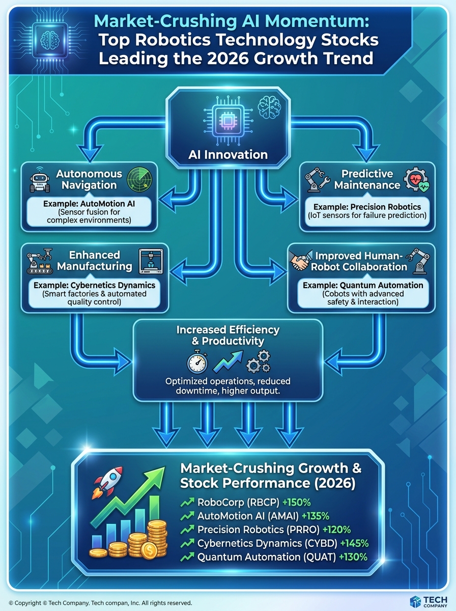 11 Disruptive Predictions: Market-Crushing AI Momentum: Top Robotics Technology Stocks Leading the 2026 Growth Trend 2 tisankan Market-Crushing AI Momentum: Top Robotics Technology Stocks Leading the 2026 Growth Trend Infographic