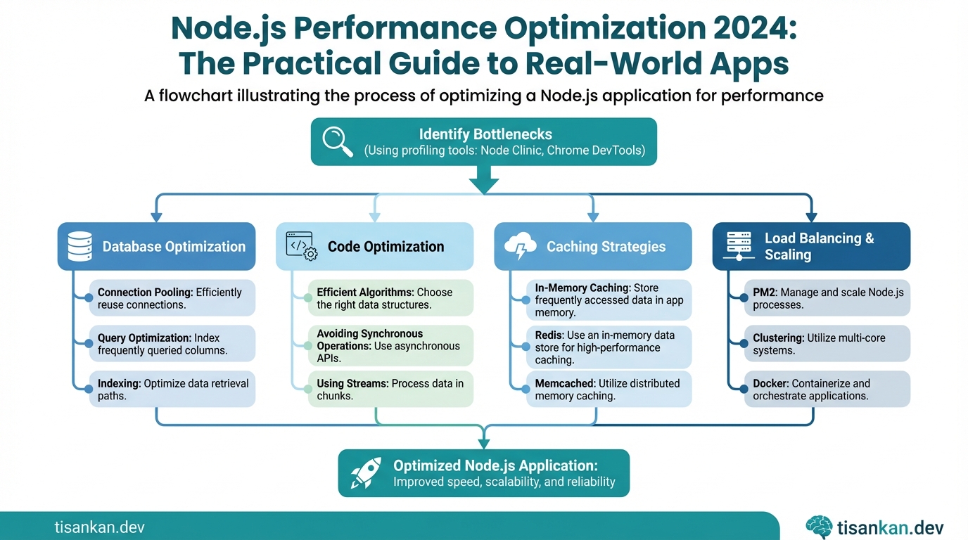 tisankan Node.js Performance Optimization 2024: The Practical Guide to Real-World Apps Infographic