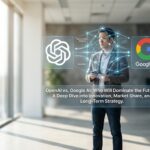 OpenAI vs. Google AI: Who Will Dominate the Future? A Deep Dive into Innovation, Market Share, and Long-Term Strategy Concept Art