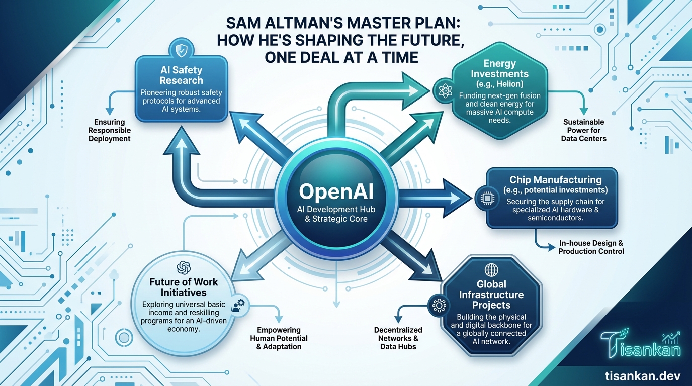 Decoding Sam Altman's Master Plan: How He's Shaping the Future, Deal by Deal 2 tisankan Sam Altman's Master Plan Infographic