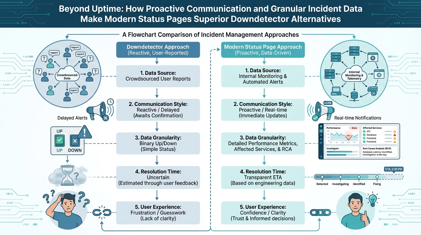 11 Expert Strategies for status page Superiority: Ditching Downdetector for Proactive Communication 2 tisankan status page Infographic