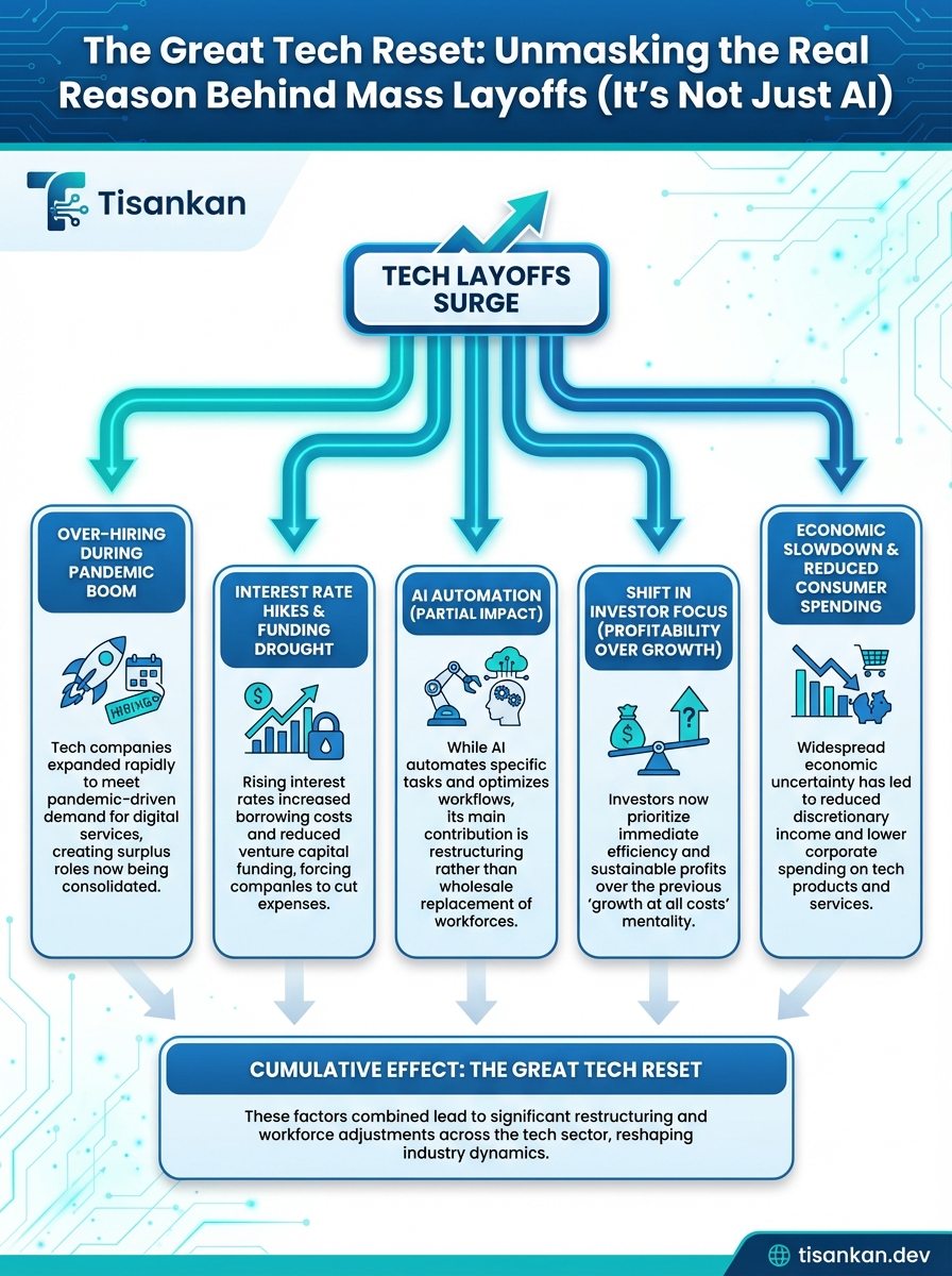 Insane The Great Tech Reset: Unmasking the Real Reason Behind Mass Layoffs (It's Not Just AI) Guide: 7 Steps to Mastery... 2 tisankan The Great Tech Reset: Unmasking the Real Reason Behind Mass Layoffs (It's Not Just AI) Infographic