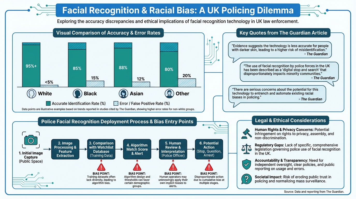 5 Critical Developments: ‘Urgent clarity’ sought over racial bias in UK police facial recognition technology - The Guardian 2 tisankan ‘Urgent clarity’ sought over racial bias in UK police facial recognition technology - The Guardian Infographic